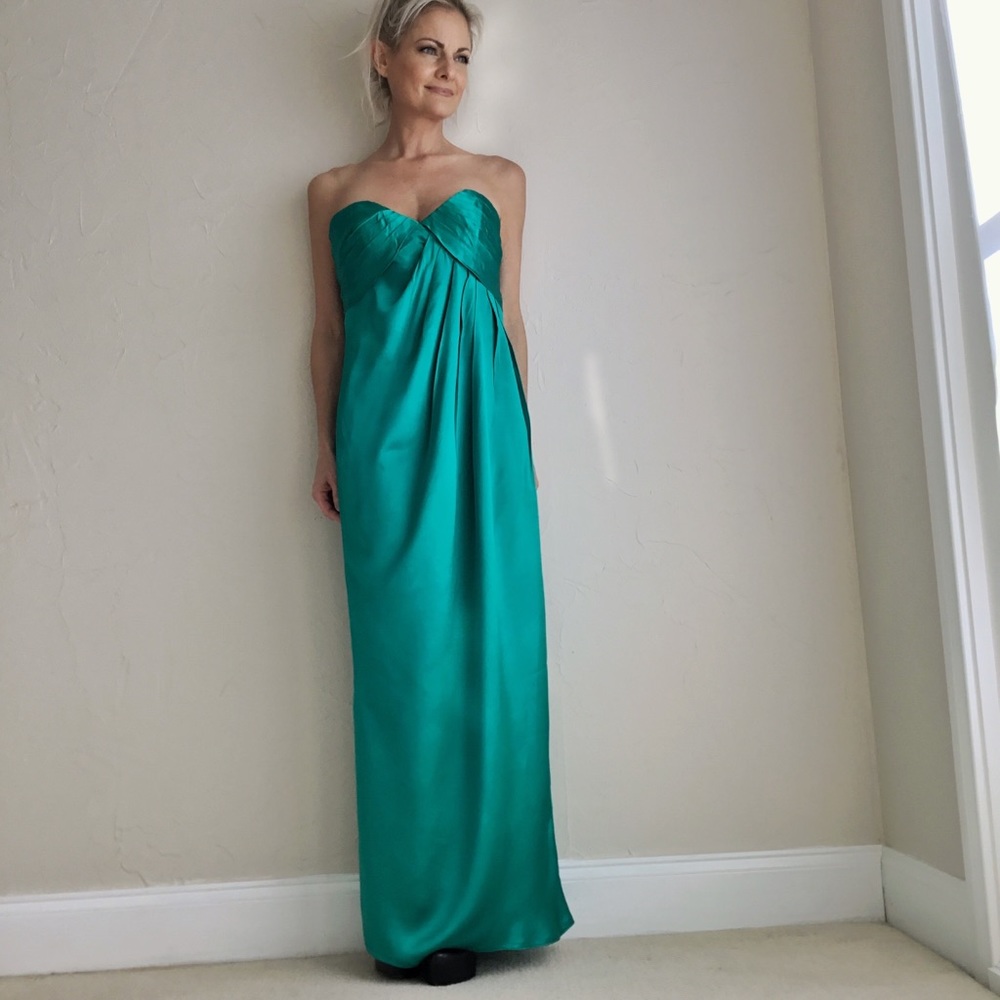Vintage 1985 Emerald Green Prom Dress Size 6